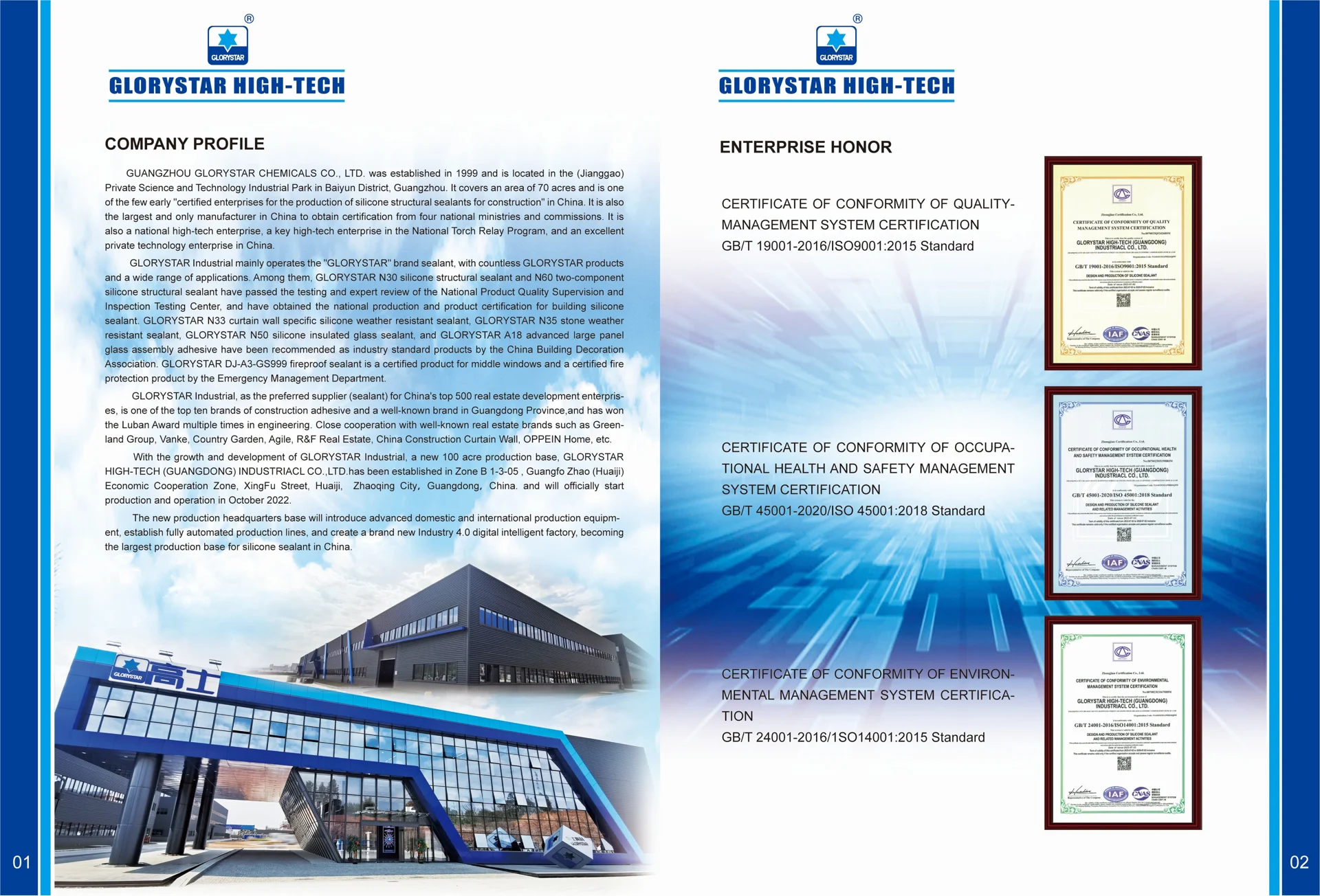 Glorystar English product brochure, page 2
