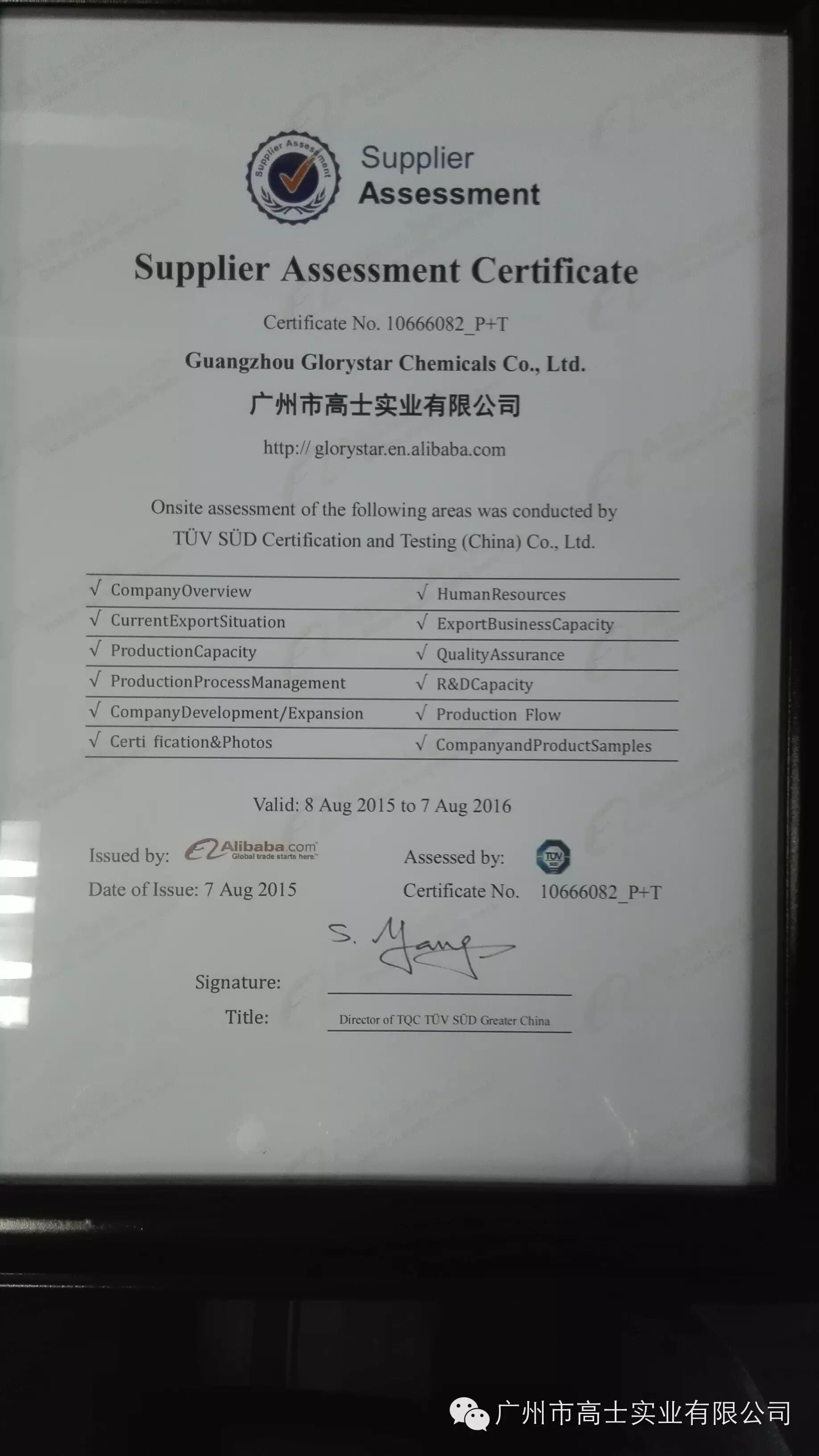 Congratulations to Guangzhou Glorystar Industrial Co., Ltd. for obtaining the German authoritative TÜV overall certification! ! !